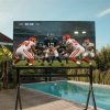 Sylvox Cinema Pro 110-inch Helio QLED Outdoor TV by pool