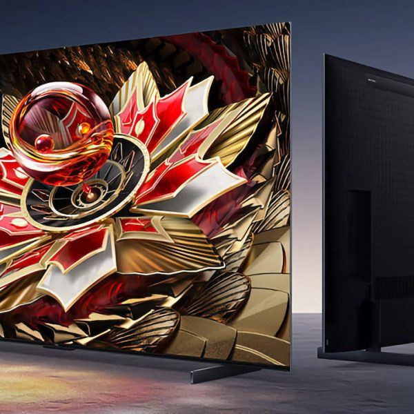 TCL Q10M TV Front and Back Angle