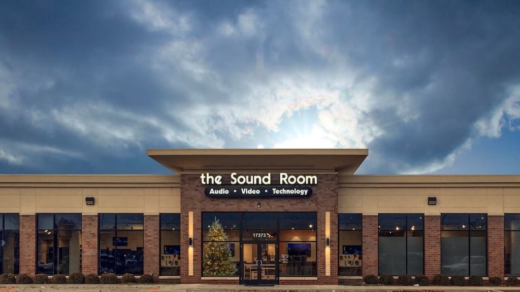 Exterior view of The Sound Room retail storefront