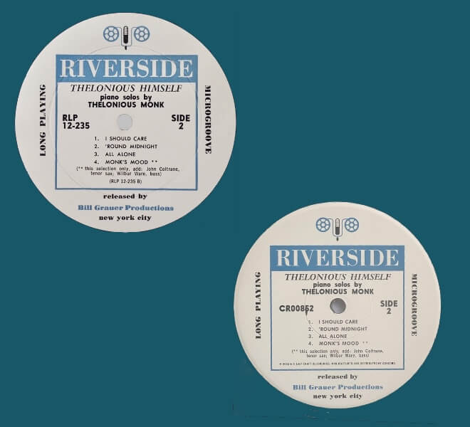 Thelonious Monk Himself Album Labels