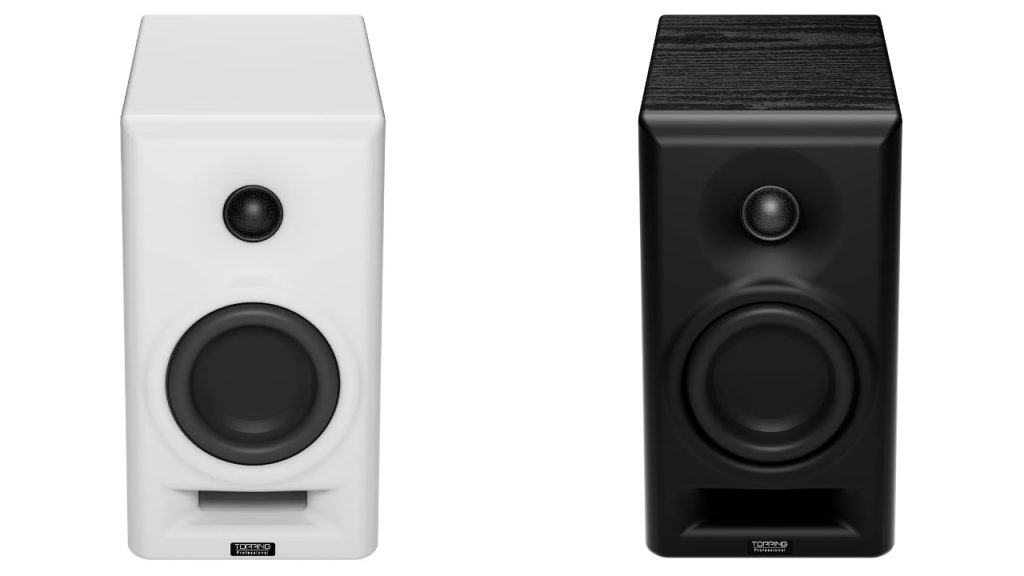 2026 Topping MA4 Studio Monitors in White and Black Front View