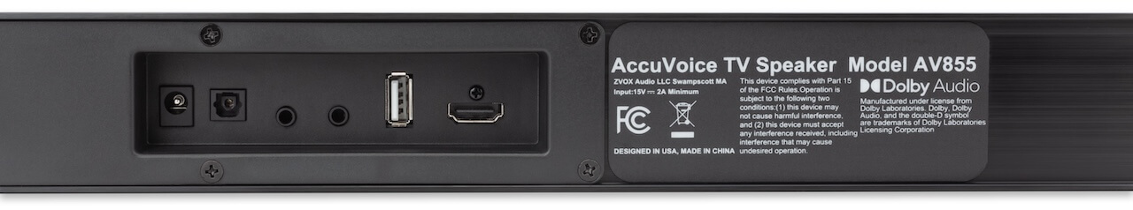 ZVOX-AV855-Back-panel